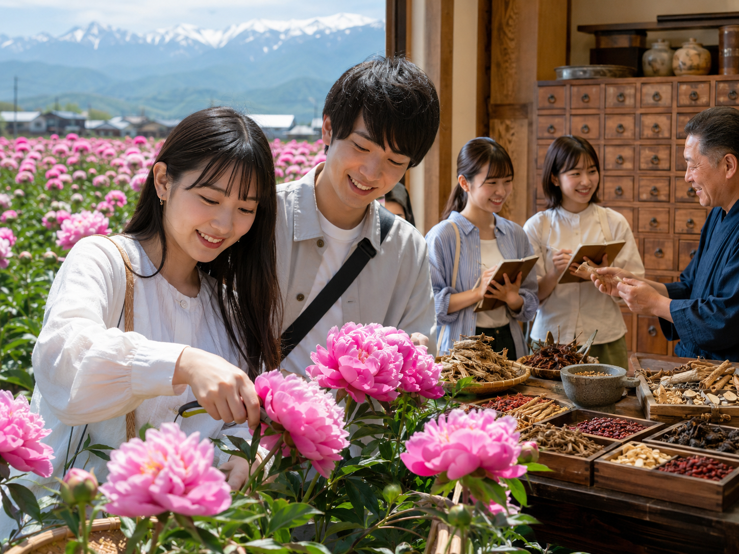 富山で生薬のシャクヤクを収穫する体験のイメージ