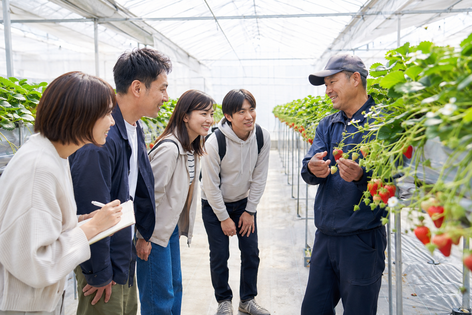 イチゴ栽培施設見学イメージ