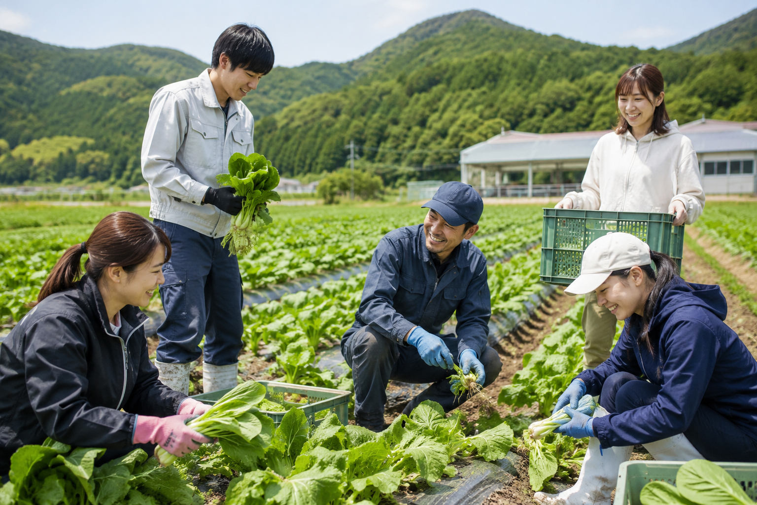県立農業大学での農作業体験イメージ
