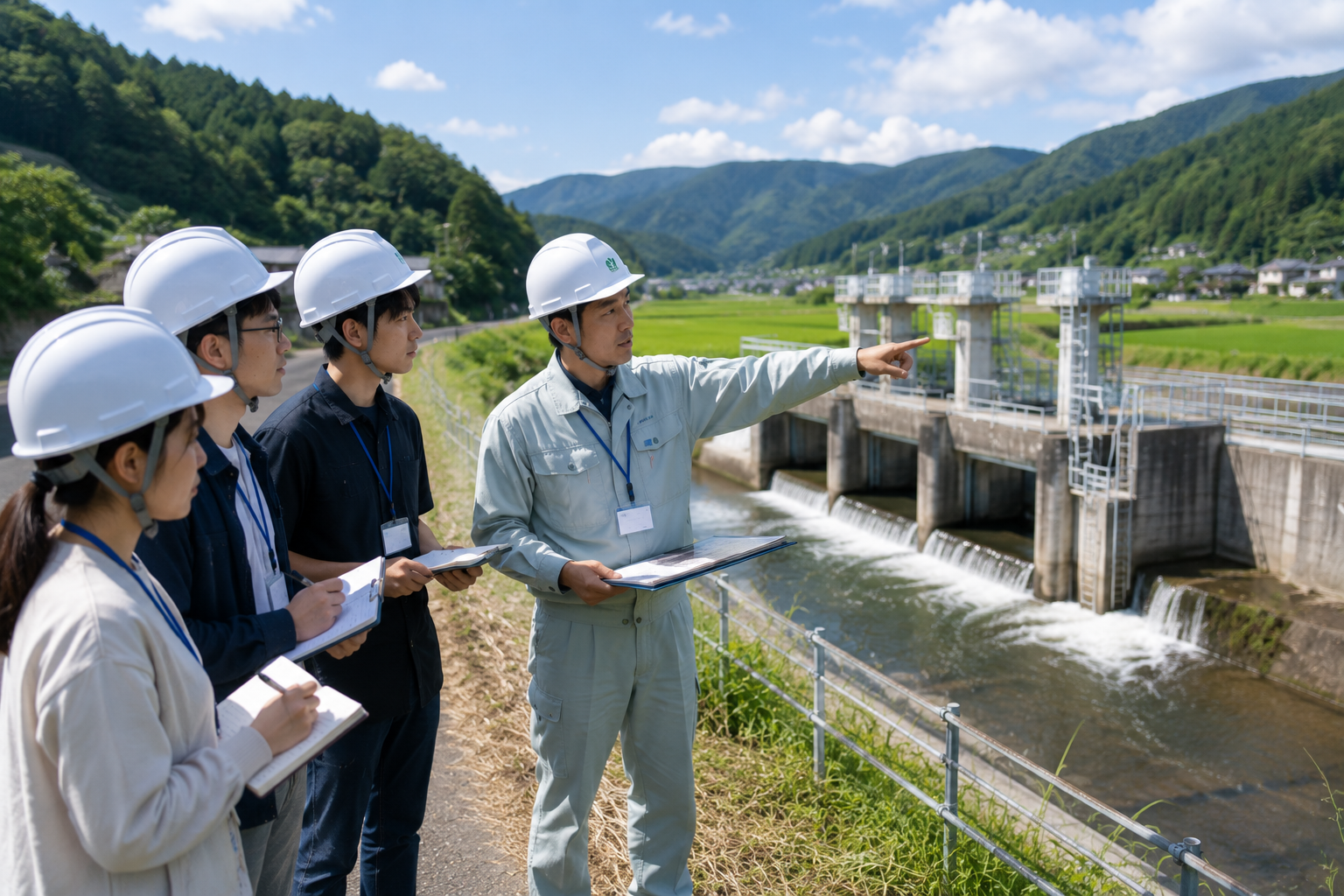 宮城県職員農業系職種職場見学バスツアーの農業土木コース見学イメージ